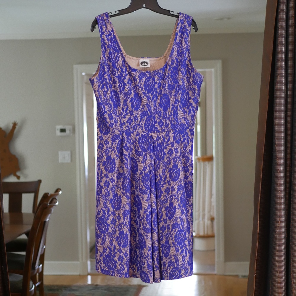 Purple Lace Fit and Flare Dress
